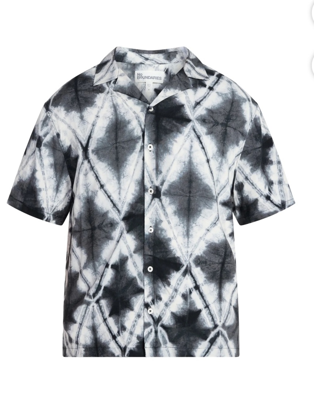 No Boundaries Black & White Tie-Dye Camp Shirt